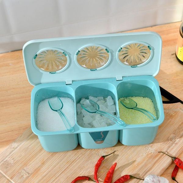 storage bottles & jars seasoning box with clear lid and spoon 3 compartments condimen organizer kitchen supplies pak5
storage bottles & jars seasoning box with clear lid and spoon 3 compartments condimen organizer kitchen supplies pak5