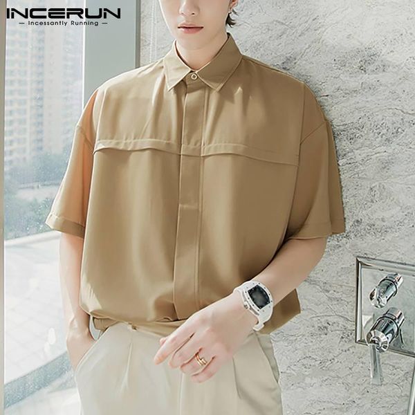 men's casual shirts 2021 summer shirt men solid color turn down collar short sleeve harajuku clothing vintage streetwear camisas inceru, White;black
men's casual shirts 2021 summer shirt men solid color turn down collar short sleeve harajuku clothing vintage streetwear camisas inceru, White;black