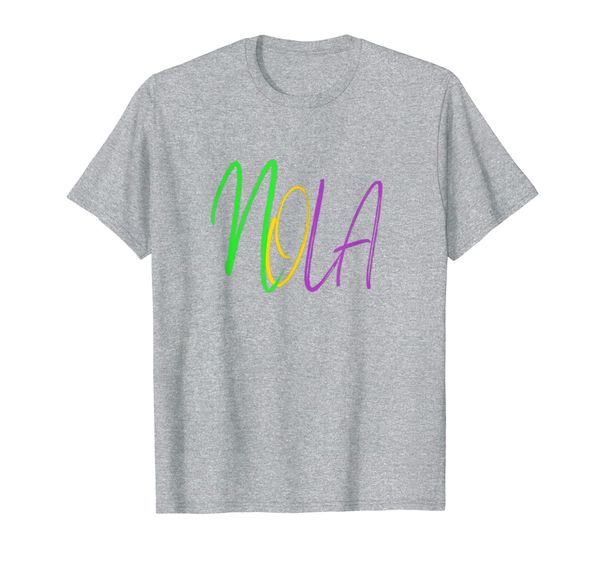 nola-new orleans louisiana t-shirt, White;black