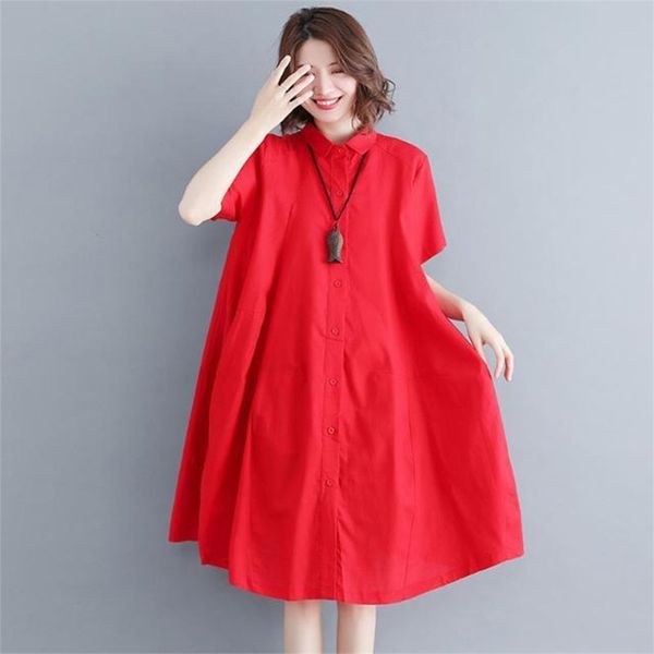 summer korea fashion women short sleeve loose cotton linen long blouse all-matched casual turn-down collar red shirts v245 210512, White
summer korea fashion women short sleeve loose cotton linen long blouse all-matched casual turn-down collar red shirts v245 210512, White