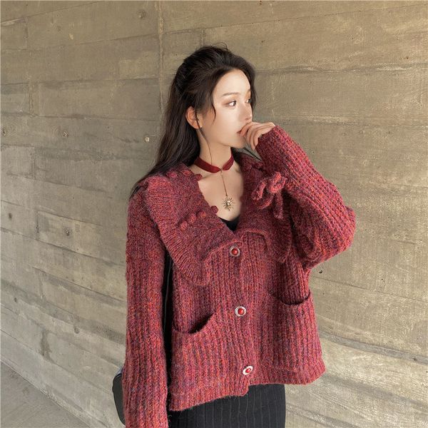 sweaters red gentle peter pan collar chic vintage knitted all match thicken cardigans high waist streetwear sweaters, White;black
sweaters red gentle peter pan collar chic vintage knitted all match thicken cardigans high waist streetwear sweaters, White;black