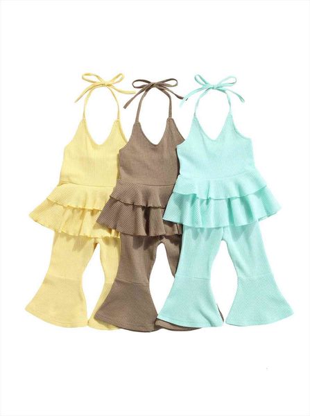 2pcs toddler girl summer outfits, sleeveless solid color halter flare pants set 2 7t, White
2pcs toddler girl summer outfits, sleeveless solid color halter flare pants set 2 7t, White