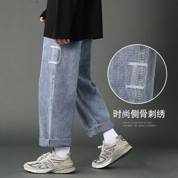 men's jeans embroidered loose straight-leg pants wild wide-leg daddy denim trousers summer autumn black/blue hip hop streetwear jean
men's jeans embroidered loose straight-leg pants wild wide-leg daddy denim trousers summer autumn black/blue hip hop streetwear jean