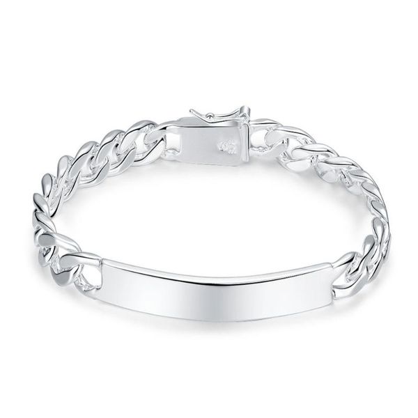 link, chain nb32 quality 925 sterling silver classical simple bracelet for lovers jewelry, Black
link, chain nb32 quality 925 sterling silver classical simple bracelet for lovers jewelry, Black