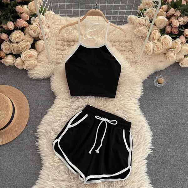 ins sportswear two piece womens tracksuits sets tracksuit striped print halter neck sleeveless crop elastic drawstring shorts suits, Gray
ins sportswear two piece womens tracksuits sets tracksuit striped print halter neck sleeveless crop elastic drawstring shorts suits, Gray