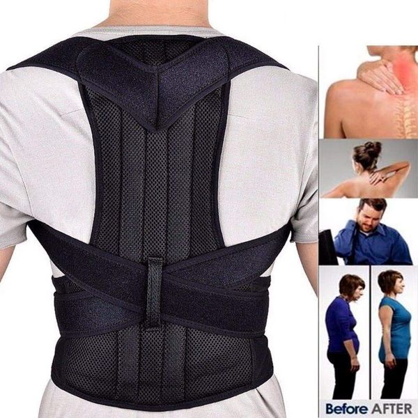 adjustable corset back posture corrector therapy shoulder lumbar brace spine support belt correction, Black;blue
adjustable corset back posture corrector therapy shoulder lumbar brace spine support belt correction, Black;blue