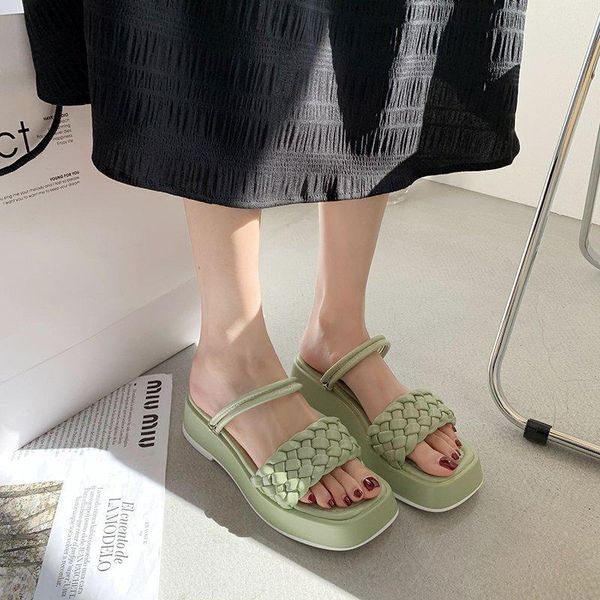 slippers woven women thick bottom flat platform lady shoe solid open toe women's sandals beach shoes slides flip flops, Black
slippers woven women thick bottom flat platform lady shoe solid open toe women's sandals beach shoes slides flip flops, Black