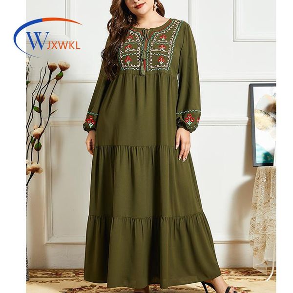 plus size fashionable comfortable blue embroidered long sleeve multi-layer pleated army green maxi dress arab robe ethnic clothing, Red
plus size fashionable comfortable blue embroidered long sleeve multi-layer pleated army green maxi dress arab robe ethnic clothing, Red