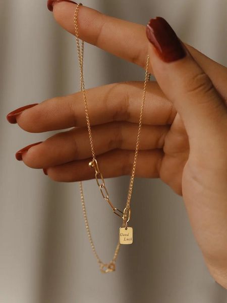 chains 18k gold solid yellow jewelry(au750) women chain ins asymmetric design stylish simplicity all-match necklace bracelet, Silver
chains 18k gold solid yellow jewelry(au750) women chain ins asymmetric design stylish simplicity all-match necklace bracelet, Silver