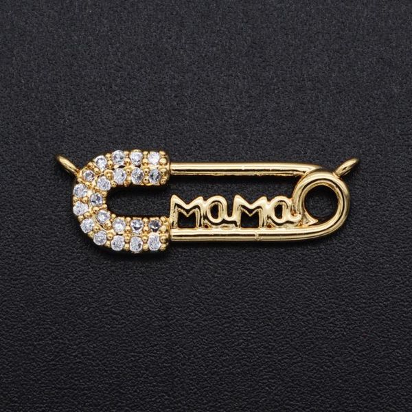 charms 22x8mm cz zircon diy jewelry mama safety pin charm connectors wholesale jewellery connector fashion accessories, Bronze;silver
charms 22x8mm cz zircon diy jewelry mama safety pin charm connectors wholesale jewellery connector fashion accessories, Bronze;silver