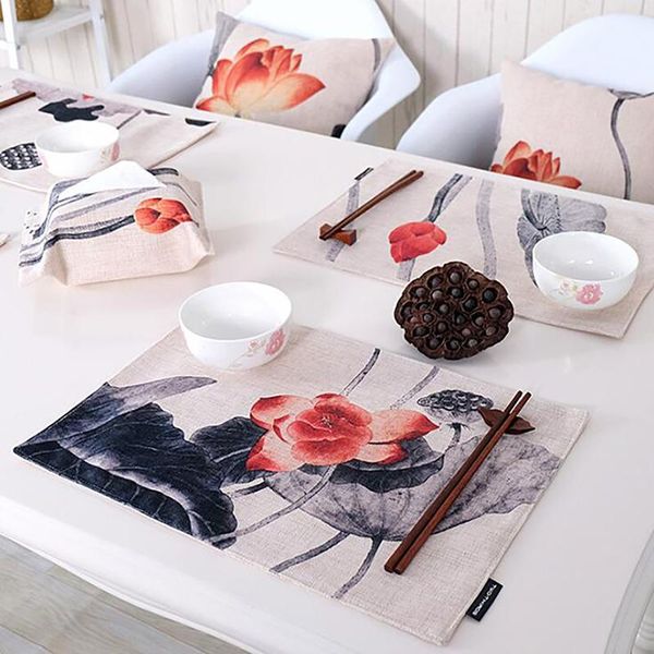 mats & pads plant red chinese lotus printed drink coasters cup mat cotton and linen cloth placemat for dining table bowl kitchen accessories
mats & pads plant red chinese lotus printed drink coasters cup mat cotton and linen cloth placemat for dining table bowl kitchen accessories
