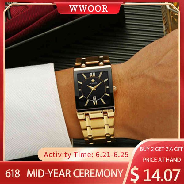 watches fashion stainless steel men 2021 wwoor square waterproof quartz watch brand luxury gold black wristwatch for man, Slivery;brown
watches fashion stainless steel men 2021 wwoor square waterproof quartz watch brand luxury gold black wristwatch for man, Slivery;brown