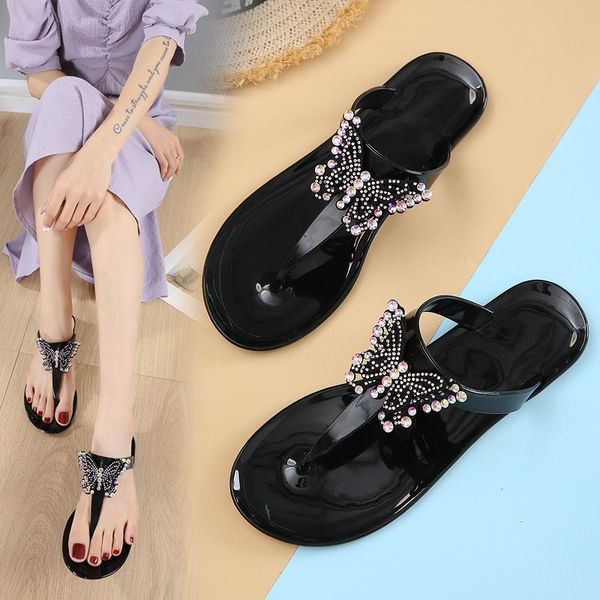 slippers fashion women flip flop bohemian style beautiful butterfly jelly flat (size 36-41), Black
slippers fashion women flip flop bohemian style beautiful butterfly jelly flat (size 36-41), Black