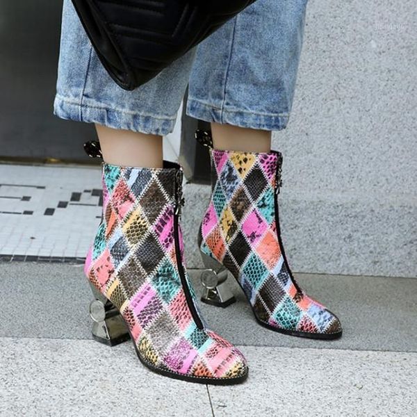 boots pxelena colorful chic strange high heels women front zipper round toe fashion ankle lady 2021 winter shoes plus size1, Black
boots pxelena colorful chic strange high heels women front zipper round toe fashion ankle lady 2021 winter shoes plus size1, Black