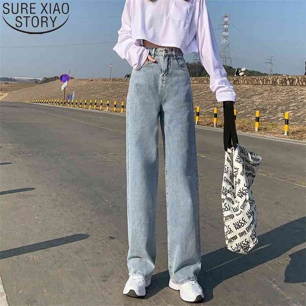 wide leg jeans for women bottom baggy denim pants vintage streetwear high waist full length clothing trousers 13485 210506, White;black
wide leg jeans for women bottom baggy denim pants vintage streetwear high waist full length clothing trousers 13485 210506, White;black