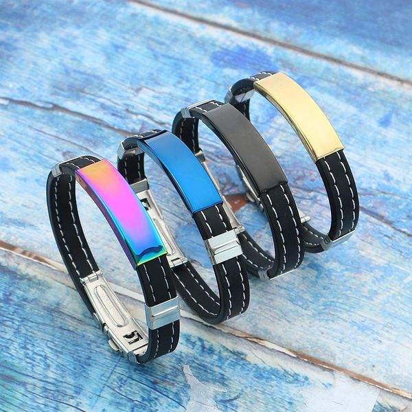 link, chain yunao jewelry rainbow stainless steel electroplating silicone bracelet couple fashion hip hop trend, Black
link, chain yunao jewelry rainbow stainless steel electroplating silicone bracelet couple fashion hip hop trend, Black