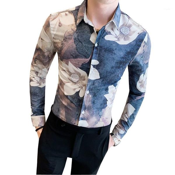 loldeal retro print shirt men long sleeve autumn male flower printing korean men's casual shirts, White;black
loldeal retro print shirt men long sleeve autumn male flower printing korean men's casual shirts, White;black