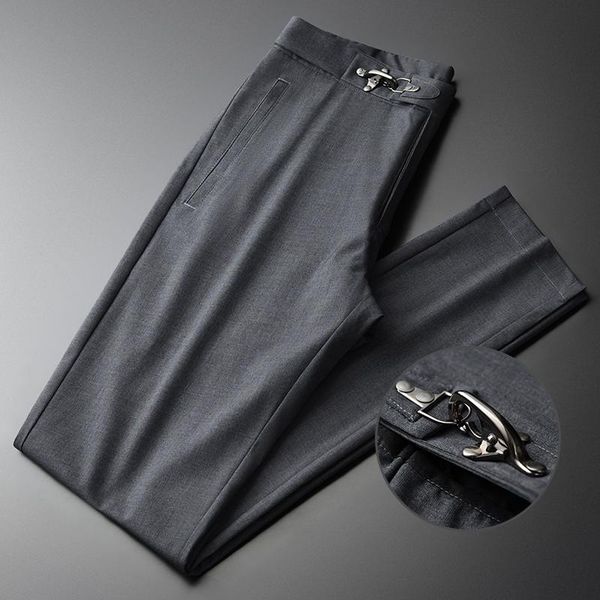men's pants classic summer thin grey mens luxury young man business casual suit fashion slim fit ventilate trousers, Black
men's pants classic summer thin grey mens luxury young man business casual suit fashion slim fit ventilate trousers, Black