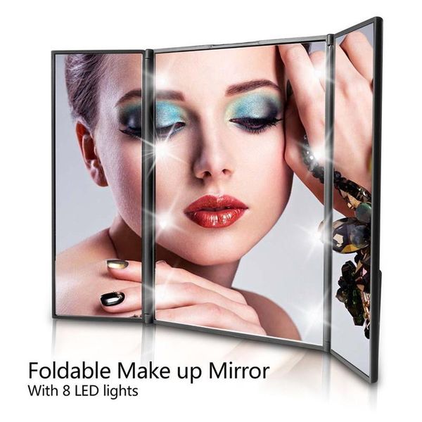 compact mirrors tri-sided foldable 8 led lighted makeup mirror cosmetic vanity tablefor women beauty tool
compact mirrors tri-sided foldable 8 led lighted makeup mirror cosmetic vanity tablefor women beauty tool