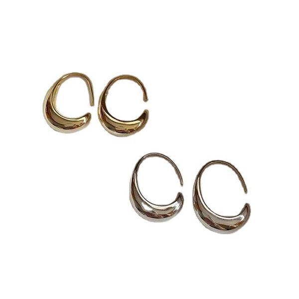 hoop & huggie trend minimalist gold silver color metal geometric ellipse earrings for women wedding party jewelry, Golden;silver 
hoop & huggie trend minimalist gold silver color metal geometric ellipse earrings for women wedding party jewelry, Golden;silver