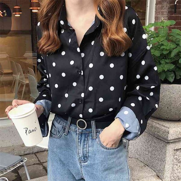 polka dot blouse women summer female long sleeve loose shirts korean style single breasted fashion full-match polo 210601, White
polka dot blouse women summer female long sleeve loose shirts korean style single breasted fashion full-match polo 210601, White