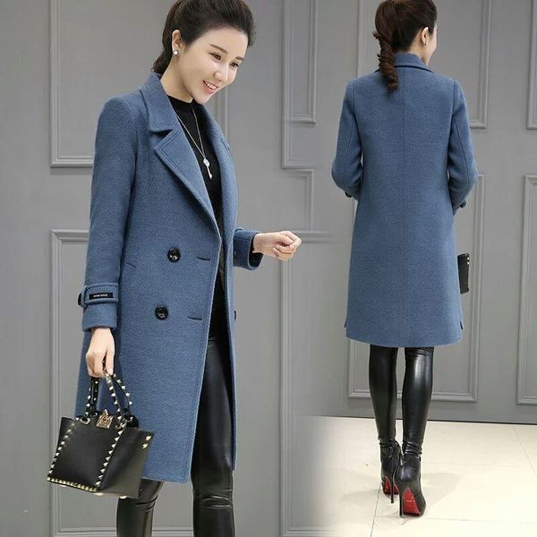 women's wool & blends woolen coat middle and long 2021 autumn winter clothes korean version slim fit versatile cot, Black
women's wool & blends woolen coat middle and long 2021 autumn winter clothes korean version slim fit versatile cot, Black