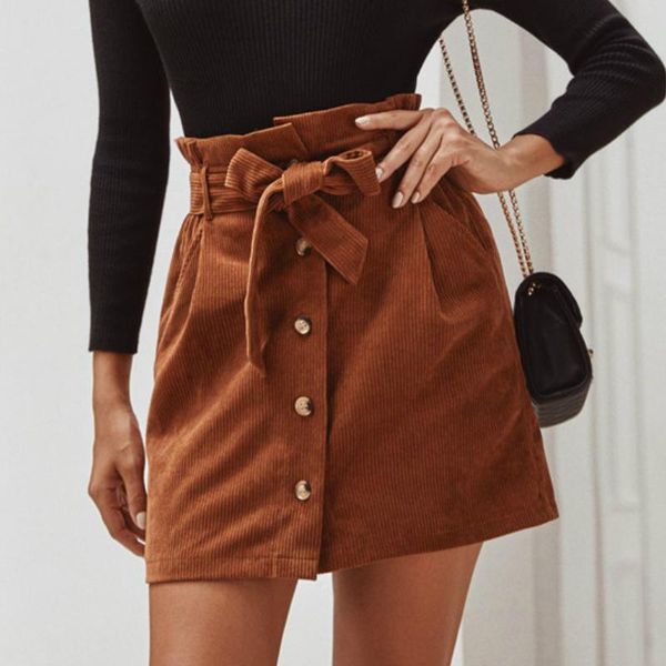 women fashion high waist bodycon skirts solid color ladies ruffle buttons belted a-line mini skirt club casual bottoms autumn, Black
women fashion high waist bodycon skirts solid color ladies ruffle buttons belted a-line mini skirt club casual bottoms autumn, Black