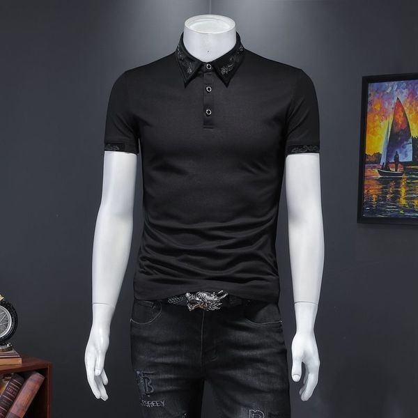men's polos black summer mens lapel mercerized pearl cotton shirt short sleeve embroidery trendy men breathable polo ikgi, White;black
men's polos black summer mens lapel mercerized pearl cotton shirt short sleeve embroidery trendy men breathable polo ikgi, White;black