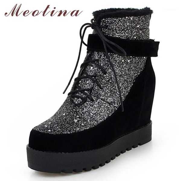 boots meotina winter ankle women glitter height increasing high heel short lace up round toe shoes lady autumn size 34-431, Black
boots meotina winter ankle women glitter height increasing high heel short lace up round toe shoes lady autumn size 34-431, Black