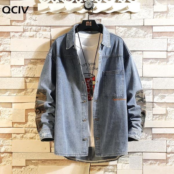 men's casual shirts mens shirt hip hop ripped jean man long sleeve denim embroidered patchwork camo, White;black
men's casual shirts mens shirt hip hop ripped jean man long sleeve denim embroidered patchwork camo, White;black