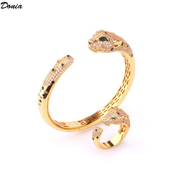 donia jewelry european and american fashion classic leopard inlaid zirconia bracelet ring set with gutta percha designer bracelet ring, Black
donia jewelry european and american fashion classic leopard inlaid zirconia bracelet ring set with gutta percha designer bracelet ring, Black