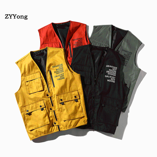 men's vests trend brand men fashion vest spring multi-pocket casual high street hip hop coat male size s-4xl, Black;white
men's vests trend brand men fashion vest spring multi-pocket casual high street hip hop coat male size s-4xl, Black;white