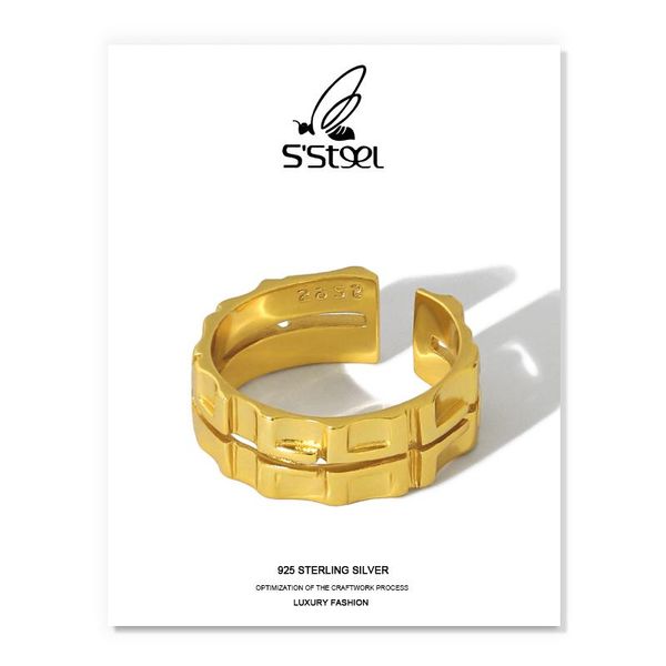 s'steel geometric women's ring 925 sterling silver designer minimalist personalited open bijoux femme 2021 fine jewellery cluster, Golden;silver
s'steel geometric women's ring 925 sterling silver designer minimalist personalited open bijoux femme 2021 fine jewellery cluster, Golden;silver