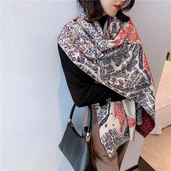 shawl 2021 thickened imitation cashmere scarf women's autumn and winter carriage double-sided jacquard warm bib women, Blue;gray
shawl 2021 thickened imitation cashmere scarf women's autumn and winter carriage double-sided jacquard warm bib women, Blue;gray