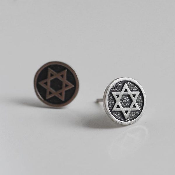 stud retro s925 sterling silver earrings six pointed star black round simple frosty wind jewelry accessories, Golden;silver
stud retro s925 sterling silver earrings six pointed star black round simple frosty wind jewelry accessories, Golden;silver