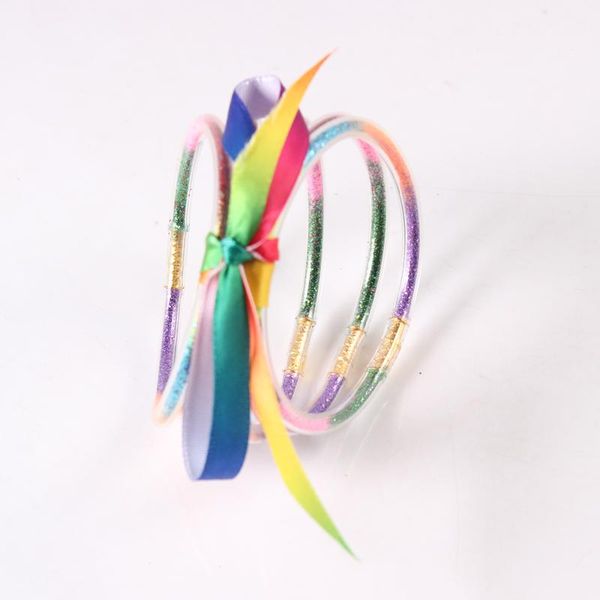 bangle 5 pcs/set bowknot rainbow glitter bangles set 2021 all weather stack silicone plastic jelly drop, Black
bangle 5 pcs/set bowknot rainbow glitter bangles set 2021 all weather stack silicone plastic jelly drop, Black