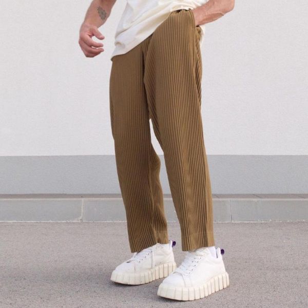 men's pants pleated loose wide leg solid stretch waist streetwear korean hip-hop straight male trousers, Black
men's pants pleated loose wide leg solid stretch waist streetwear korean hip-hop straight male trousers, Black
