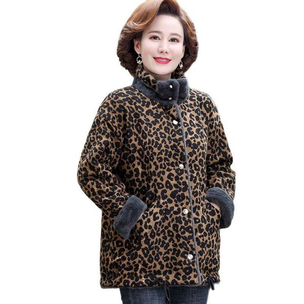 women's wool & blends middle-aged elderly mothers autumn winter jacket plus velvet thick keep warm leopard women woolen coat ou, Black
women's wool & blends middle-aged elderly mothers autumn winter jacket plus velvet thick keep warm leopard women woolen coat ou, Black
