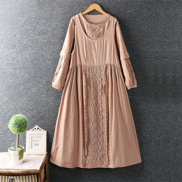 autumn women dress literary fresh hollow out embroidery long sleeve loose o-neck dresses casual, Black;gray
autumn women dress literary fresh hollow out embroidery long sleeve loose o-neck dresses casual, Black;gray