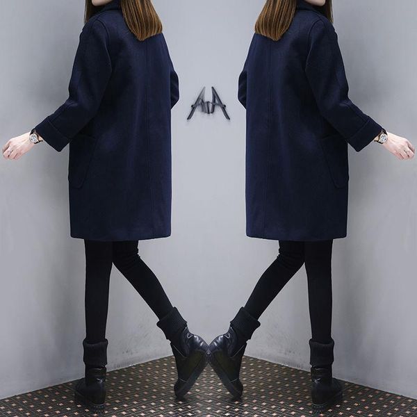 women's wool & blends autumn winter fashion women plus size loose jacket elegant single breasted woolen coat korean casual long coats w, Black
women's wool & blends autumn winter fashion women plus size loose jacket elegant single breasted woolen coat korean casual long coats w, Black
