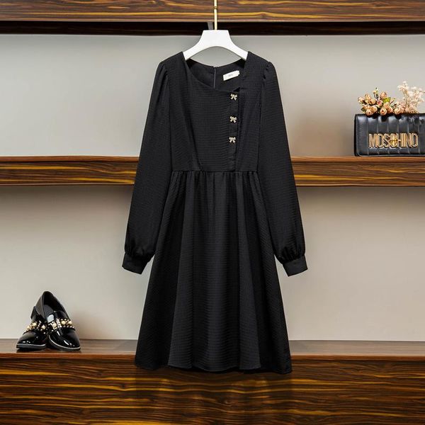 casual dresses 4xl plus size women vintage bow office dress autumn winter 2021 long sleeve slim solid knee length vestidos female, Black;gray
casual dresses 4xl plus size women vintage bow office dress autumn winter 2021 long sleeve slim solid knee length vestidos female, Black;gray