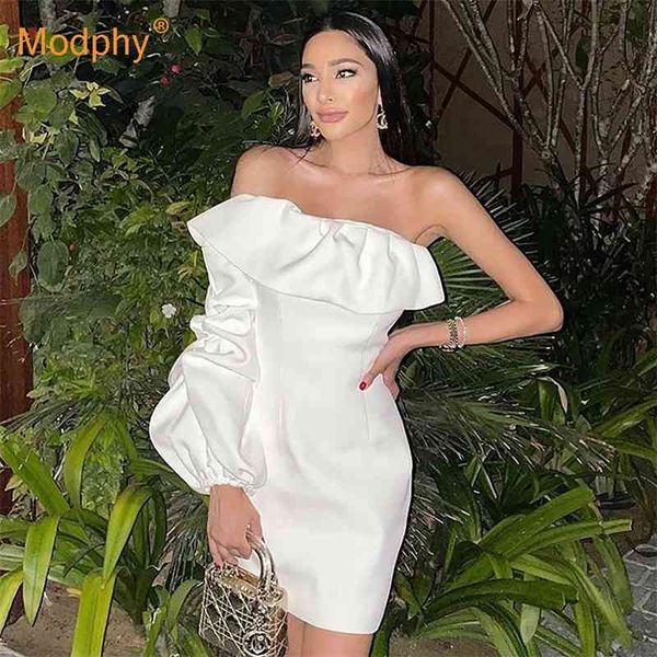 white elegant women dress one shoulder ruffle bodycon female club celebrity evening party vestidos 210527, Black;gray
white elegant women dress one shoulder ruffle bodycon female club celebrity evening party vestidos 210527, Black;gray