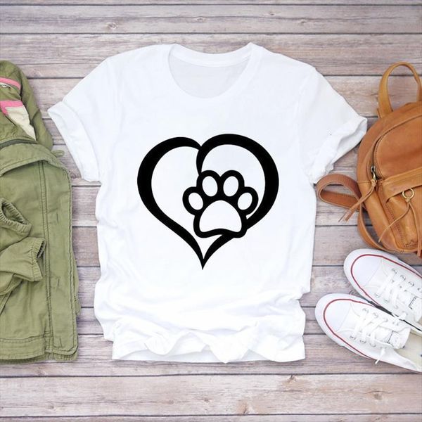 and women love heart men dog paw short sleeve 90s trend ladies print lady womens graphic tee, White;black
and women love heart men dog paw short sleeve 90s trend ladies print lady womens graphic tee, White;black