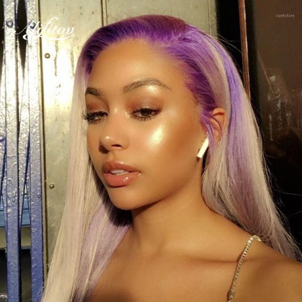 platinum blonde lace front wigs straight human hair with purple pink roots pre-plucked for women1, Black;brown
platinum blonde lace front wigs straight human hair with purple pink roots pre-plucked for women1, Black;brown