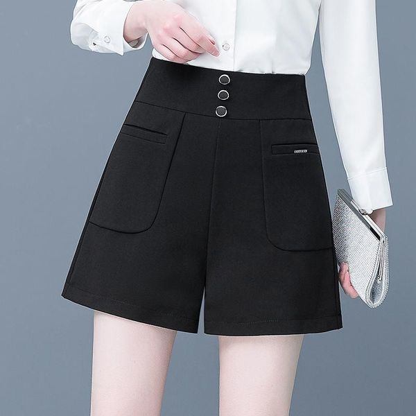 women's shorts 2021 summer women high waisted wide leg female korean fashion elegant black short pants femme pantalones de mujer x146, White;black
women's shorts 2021 summer women high waisted wide leg female korean fashion elegant black short pants femme pantalones de mujer x146, White;black