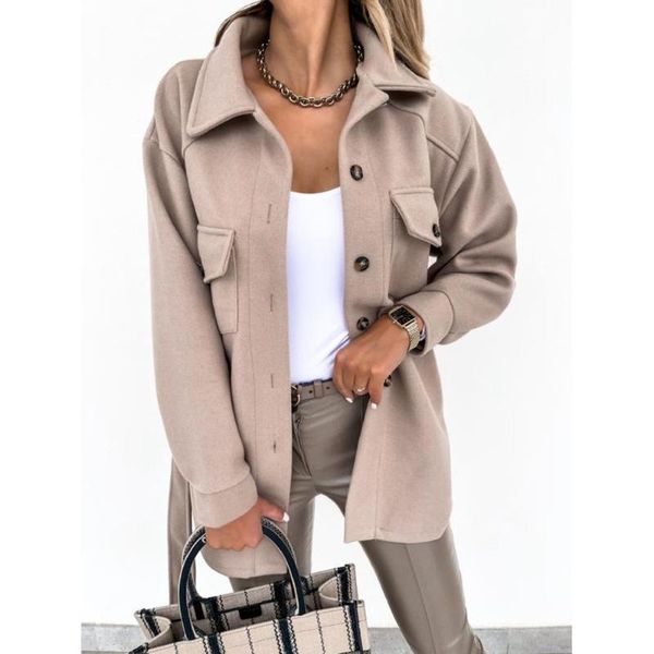 women's jackets autumn and winter solid color woolen coat jacket fashion tie casual woman lapel single-breasted long-sleeved 2021, Black;brown
women's jackets autumn and winter solid color woolen coat jacket fashion tie casual woman lapel single-breasted long-sleeved 2021, Black;brown