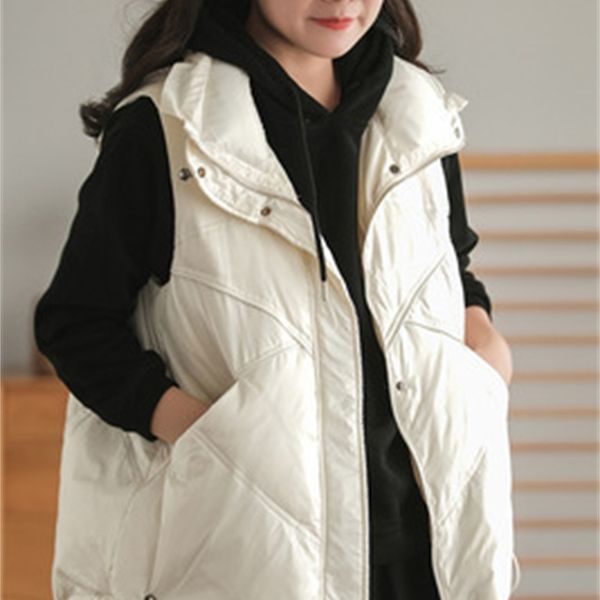 vests gentle down et vt women 2021 winter casual zipper sleevels waistcoat 1508, Black;white
vests gentle down et vt women 2021 winter casual zipper sleevels waistcoat 1508, Black;white