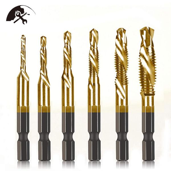 hand tools 6 packs combination drill & taps bit set hss screw thread metric tap bits
hand tools 6 packs combination drill & taps bit set hss screw thread metric tap bits