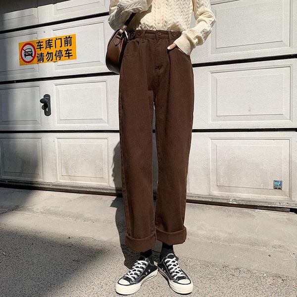 straight jeans women vintage solid high waist denim pants plus size loose streetwear wide leg summer 2021 women's, Blue 
straight jeans women vintage solid high waist denim pants plus size loose streetwear wide leg summer 2021 women's, Blue