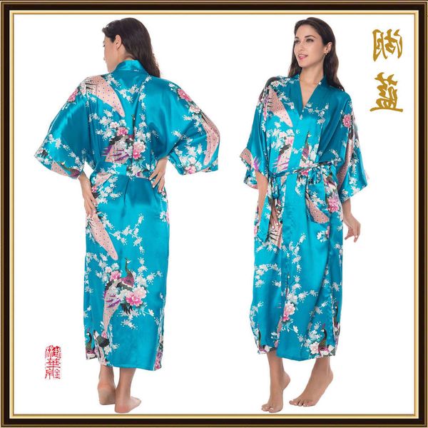 bathrobe silk like ladies' pajamas summer bathrobe japanese kimono cardigan peacock long robe
bathrobe silk like ladies' pajamas summer bathrobe japanese kimono cardigan peacock long robe